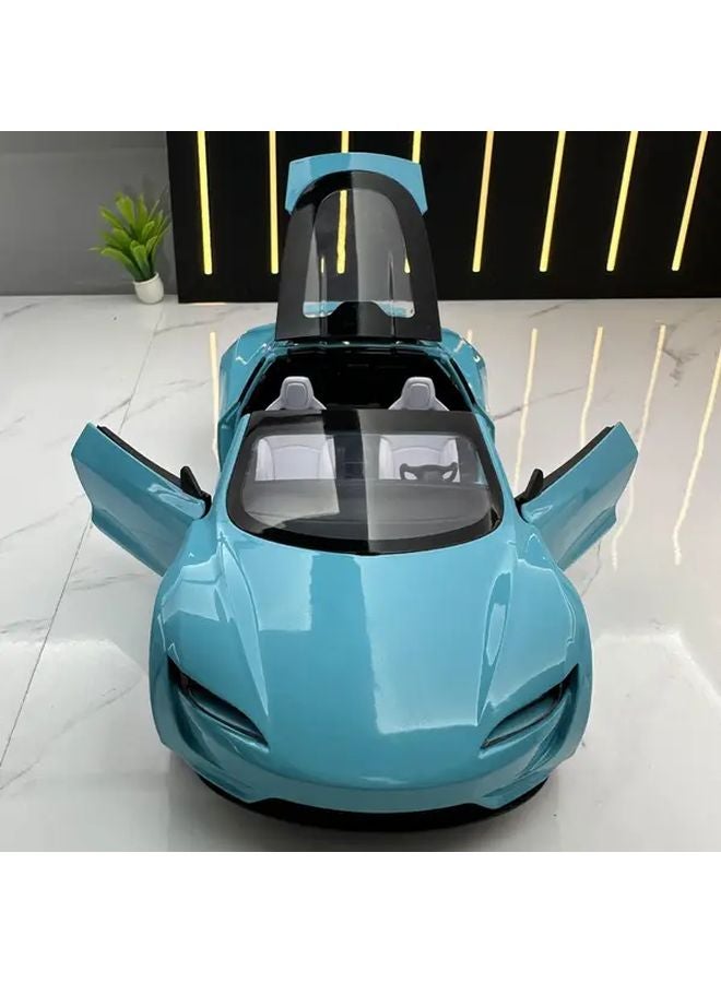 C2416 Blue 1 24 Scale Alloy Car Model Collectible Metal Vehicle Decoration Gift - Image 4